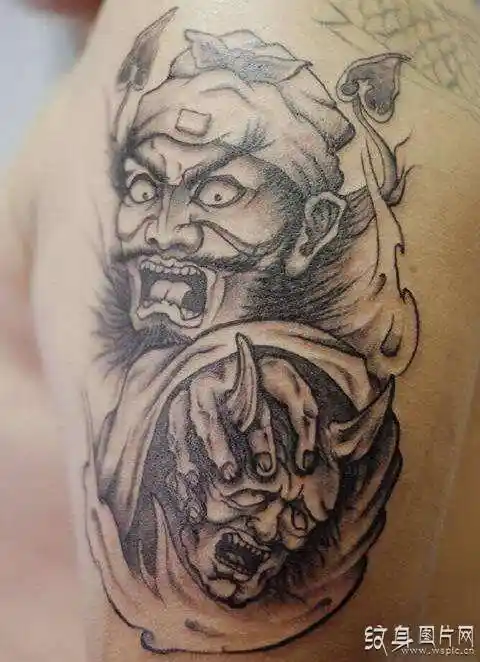 钟馗捉鬼图纹身及讲究最为出名的民间门神之一