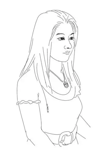 刘勇良线描人物作品:丹丹的一家