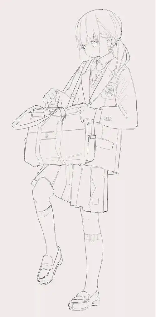 女生jk制服简笔画