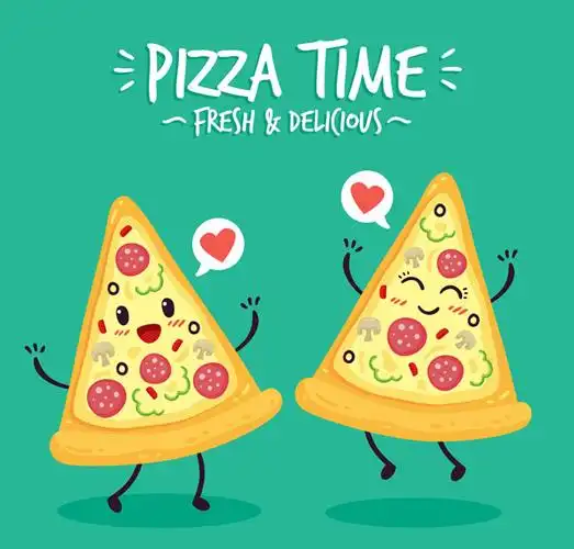 矢量卡通其它所需点数:0点2片可爱表情三角披萨矢量素材,爱心,香肠