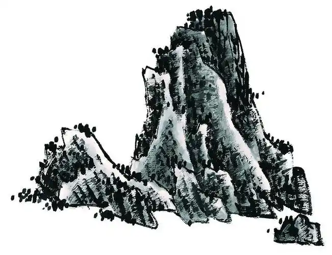 国画山石图