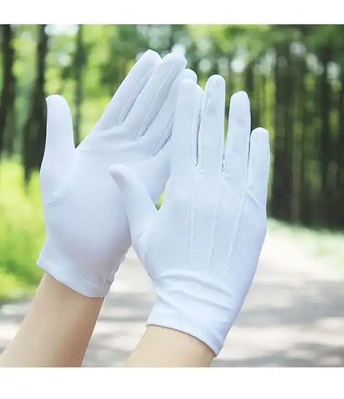 男士弹力礼仪司机白手套三筋透气吸汗防晒保安教练手套批发-阿里巴巴