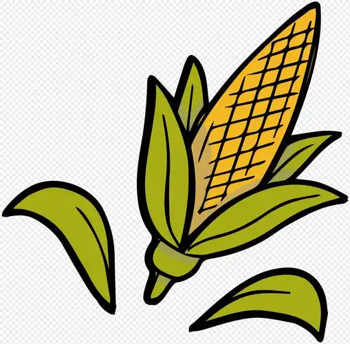 手绘快乐舞会玉米矢量素材