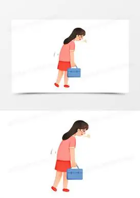 手绘卡通疲惫的打工人下班免抠素材