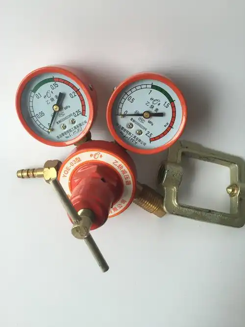 厂家质保 青岛攀登妙手牌乙炔减压器 全铜乙炔表 气瓶压力表