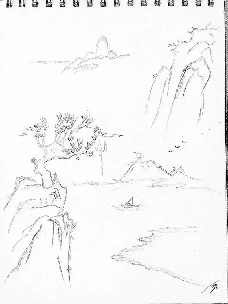 风景小画.找到自己的频道随性且自由#手绘 #画画 #一起学画