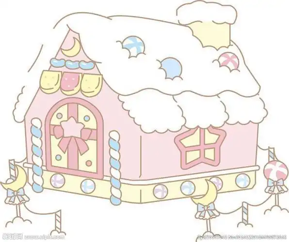 梦幻糖果屋房子简笔画
