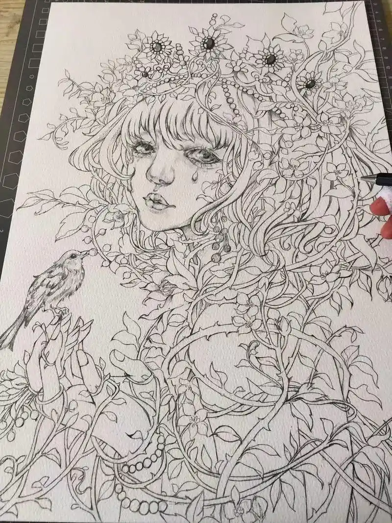 线稿 #手绘   原画师 古戈力(仅练习 侵立删) - 抖音