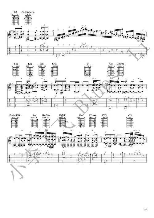 吉他谱(图片谱,numb,linkin park,狠人哥)_linkin park(林肯公园)