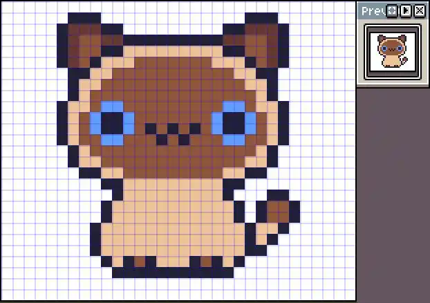 a5可爱小猫像素画网格画图案