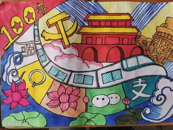 小学生童心共筑中国梦绘画作品