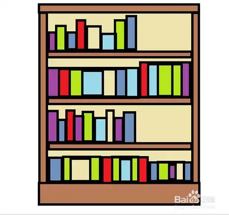 小朋友在书架上找书背影简笔画