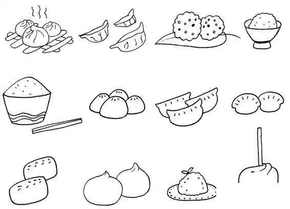 有哪些主食的简笔画卡通