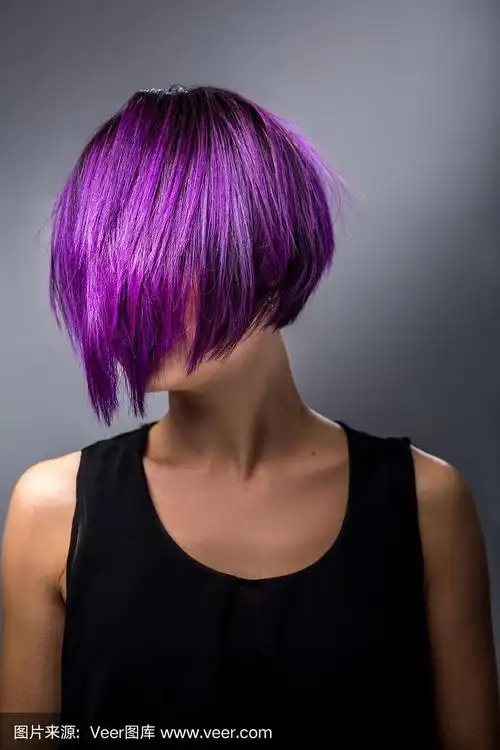 短发,女人,时尚,紫色,垂直画幅