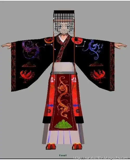 求身带冕冠,身穿冕服的古风人物画,就是下面这种服饰类型的