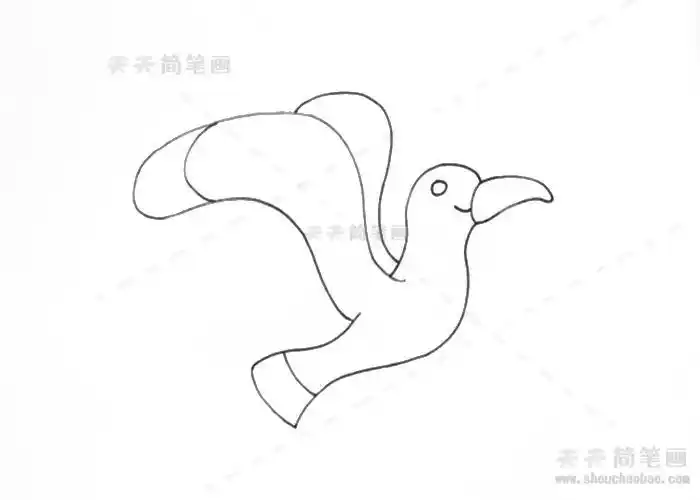 怎么画海鸥简笔画顺序一只海鸥一片沙滩一艘军舰一条帆船的简笔画简笔