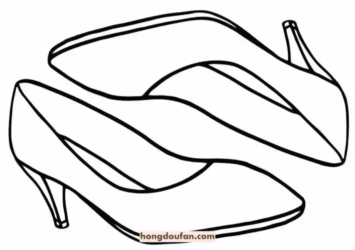 标签儿童画,凉鞋,填色,夏天,妈妈,形状,涂色,鞋子,鞋子简笔画,高跟鞋