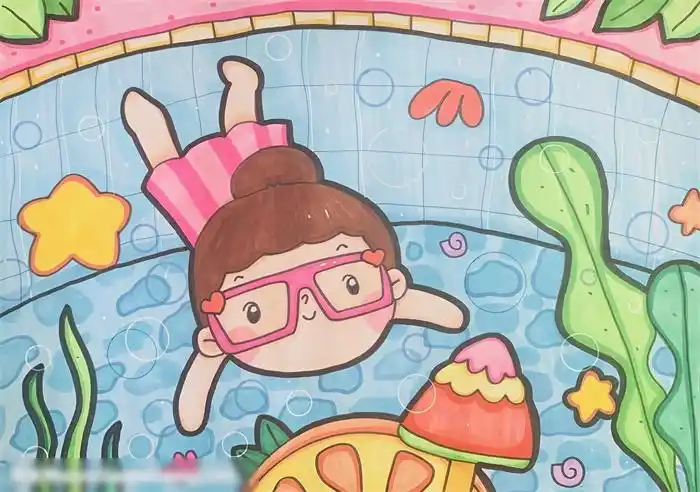 怎么画简单好看的夏天儿童画