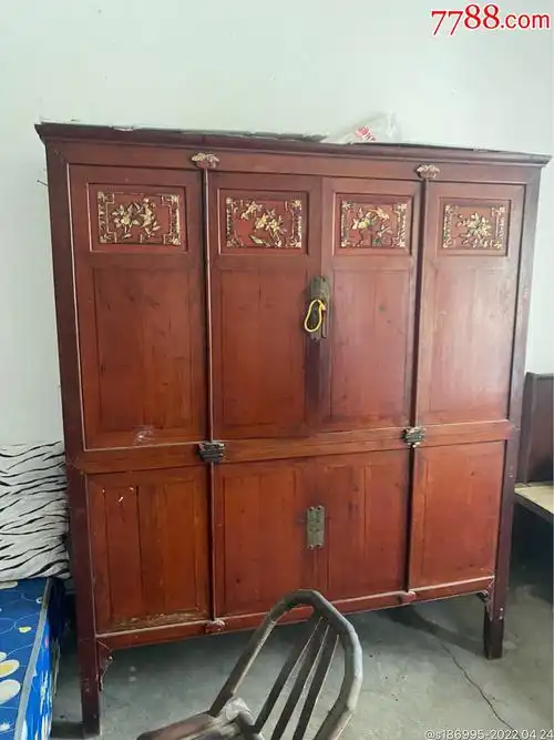 民国十里红妆浮雕描金银杏木大柜高18米