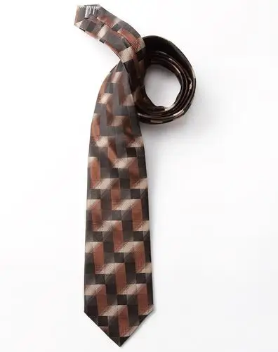 咖啡色法式爵士风真丝领带