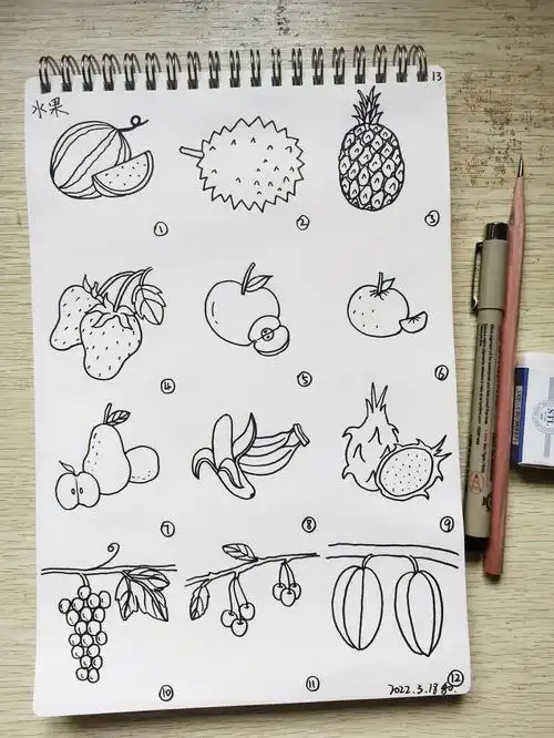 12种水果简笔画画法原创47