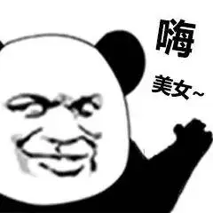 嗨美女~(熊猫头撩妹表情包)_撩妹_熊猫_美女表情