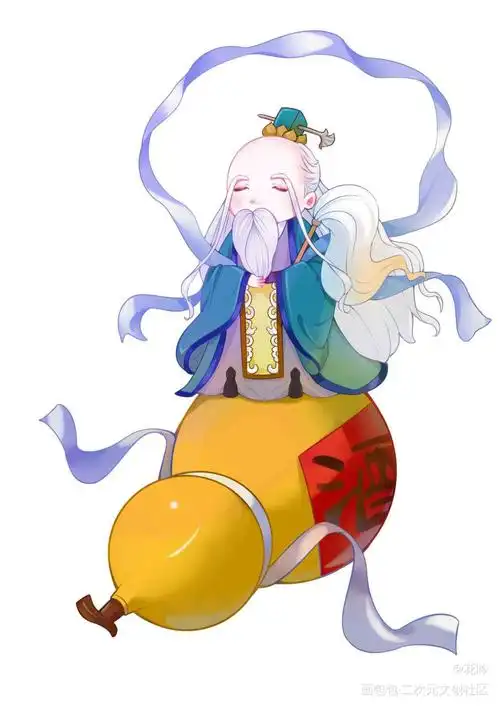太上老君_花吟的绘画作品_画包包
