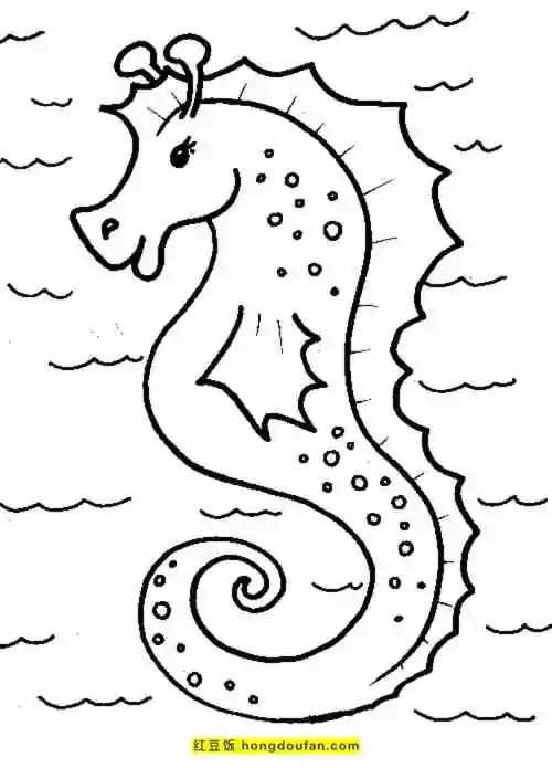 9张孩子们最喜欢的与众不同的海马卡通简笔画