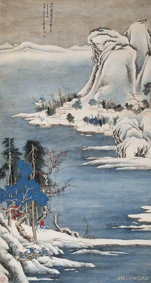 大雪的约定近现代国画大家雪景作品微展作者人见落款珍品