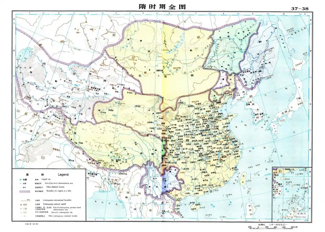 隋时期全图_简明国内历史地图库_地图窝