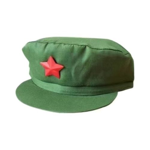 八路军帽子新四军帽成人儿童活动演出表演节目帽五角星绿色红军帽