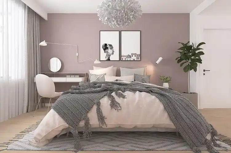 墙布北欧背景墙主卧网红电视布电视粉色紫色全屋墙布