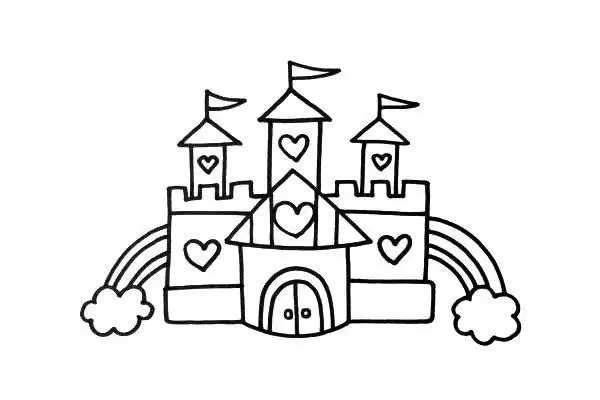 简笔画公主城堡的画法步骤图