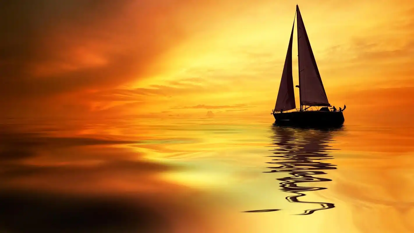 唯美落日余晖图片桌面壁纸