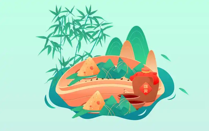 卡通端午节传统节日粽子中国风矢量插画素材