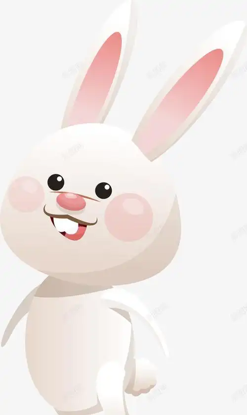 白色卡通兔子装饰图案