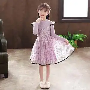 粉色儿童7岁表演服蕾丝服装8岁宝贝小学生裙子女夏天连衣裙小朋友