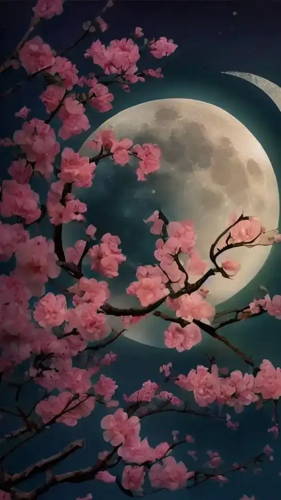 梅花 #月亮#ai绘画 ##图文伙伴计划 #kk画廊  @ - 抖音