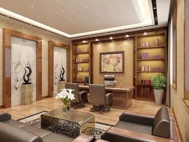 新中式老总办公室效果图欣赏(8/9)