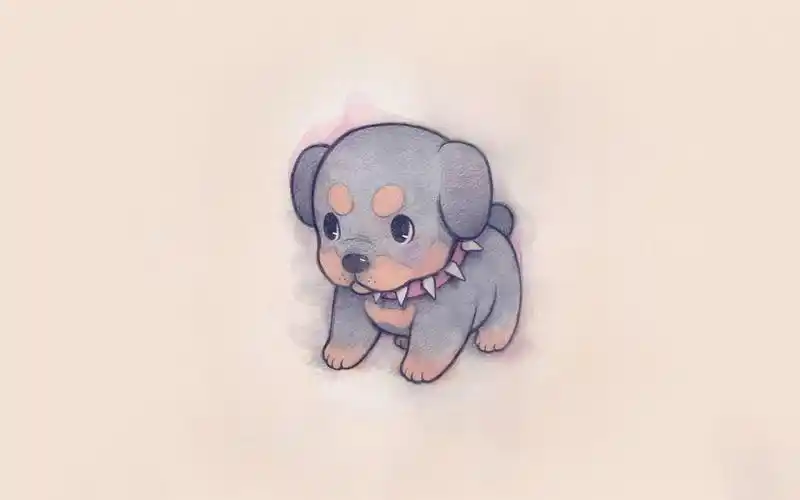 超可爱手绘狗狗艺术插画,艺术壁纸-回车桌面