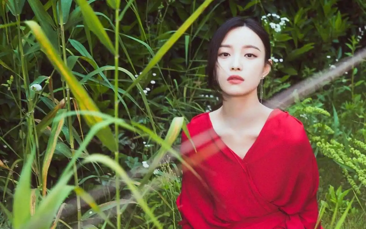 倪妮美艳红裙高清桌面壁纸