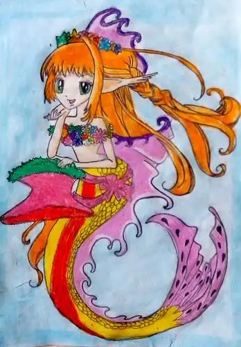 美人鱼/少儿绘画作品/儿童画/网络美术馆_中国少儿美术教育网