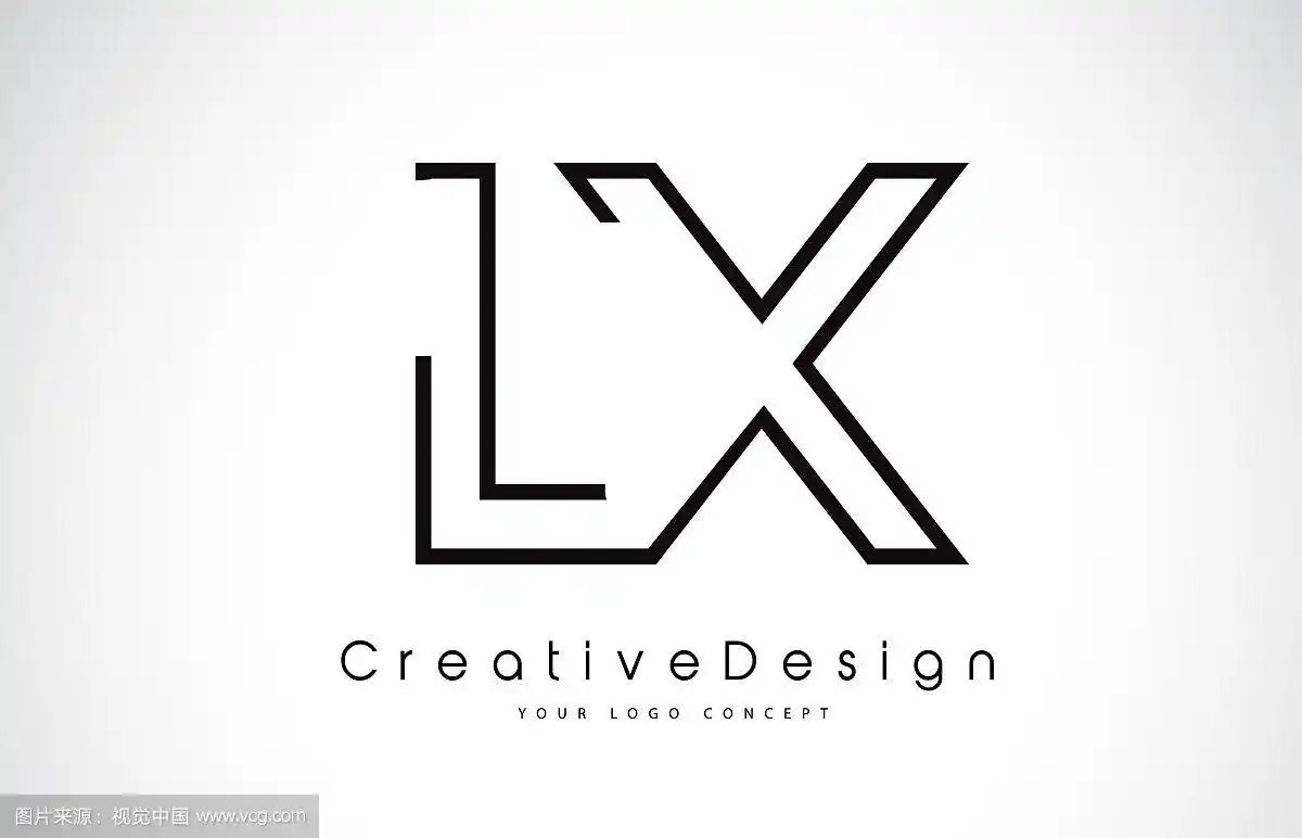 lxl x字母标志设计在黑色的颜色