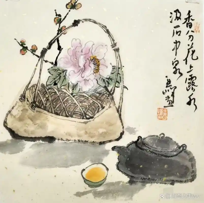 国画欣赏:国画小品茶文化,人生的智慧——静