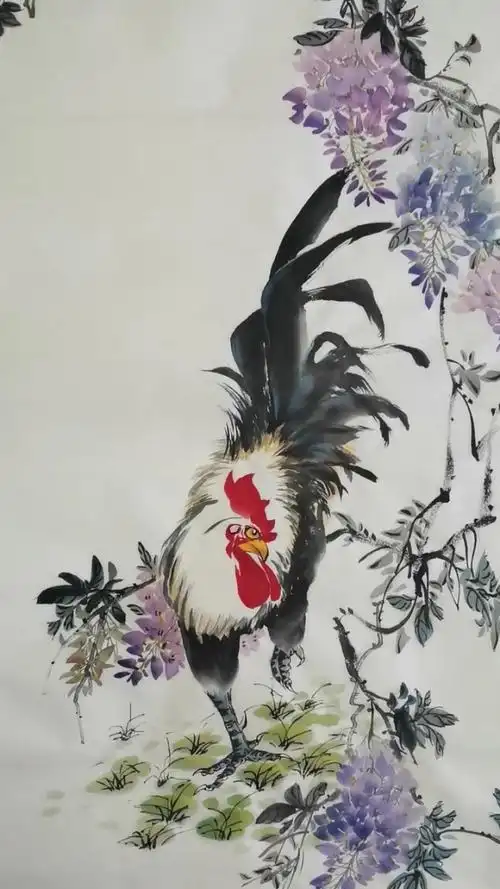 王兴民国画公鸡:吉祥图,喜欢的扣1