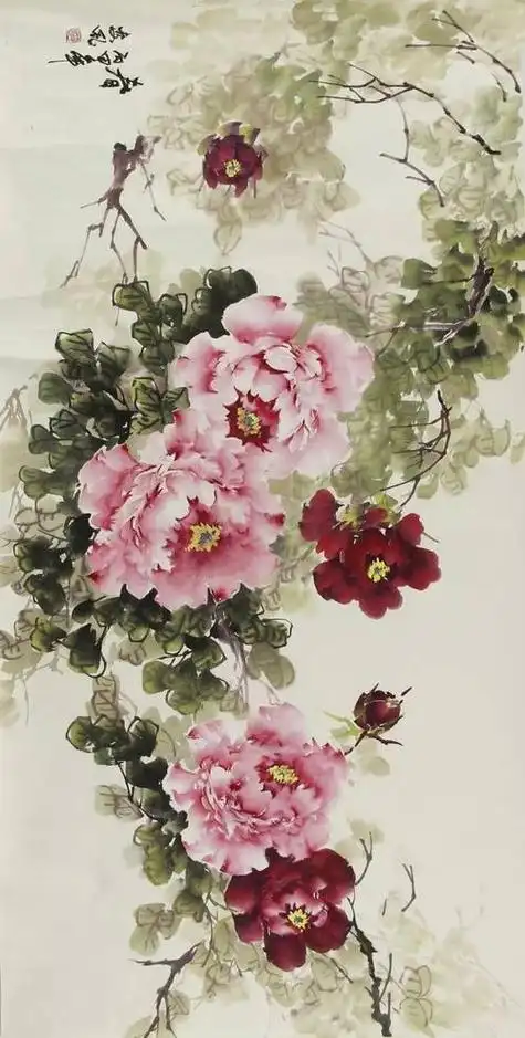 雍容大气:孔小瑜牡丹作品欣赏仪态万方当代著名画家胡亚平国画牡丹