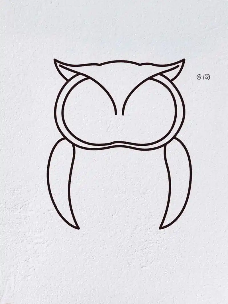 动物简笔画之可爱的猫头鹰(内附过程图)