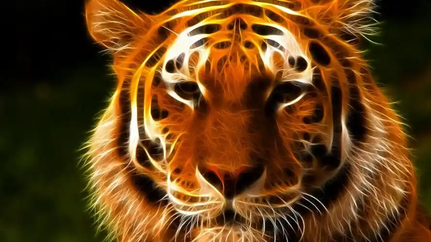 虎面火焰ps艺术