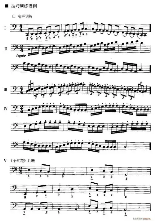 手风琴左手演奏技巧基本练习谱