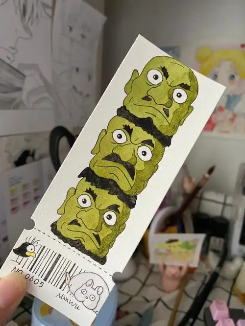 自制书签附过程千与千寻里的三头妖怪